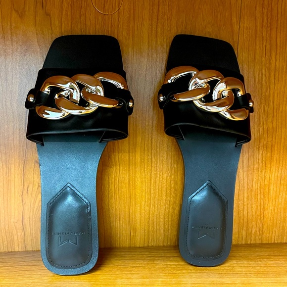 Marc Fischer LTD, NEW, EXCELLENT condition, black/silver slip-ons, W 8M - Picture 1 of 7